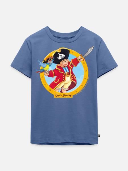 Käpt'n Sharky Piratenkapitän - Kinder Premium Bio T-Shirt - Taubenblau