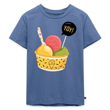 Eis - Kinder Premium Bio T-Shirt - Taubenblau - Vorne - Mikhail (115cm)