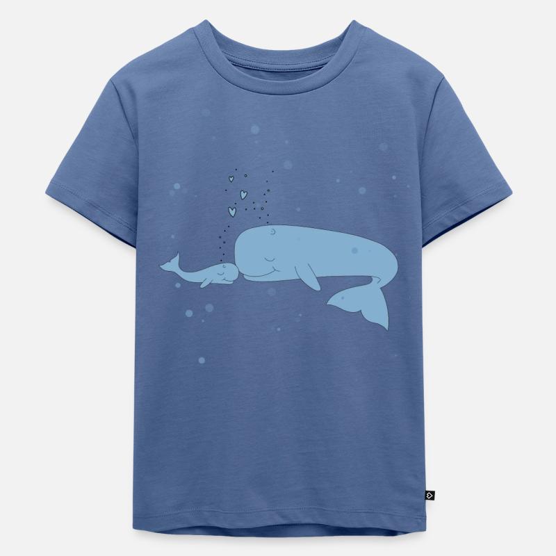 Wal - Kinder Premium Bio T-Shirt - Taubenblau