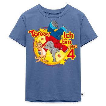 Benjamin Blümchen Ich Bin Jetzt 4 - Kinder Premium Bio T-Shirt - Taubenblau - Vorne - Mikhail (115cm)