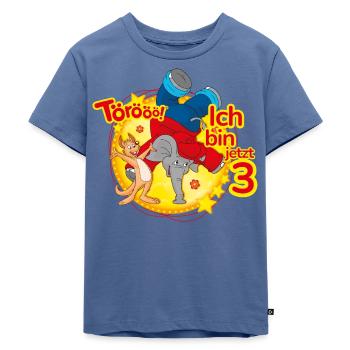 Benjamin Blümchen Ich Bin Jetzt 3 - Kinder Premium Bio T-Shirt - Taubenblau - Vorne - Mikhail (115cm)