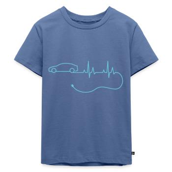EV Herzschlag Elektroauto Ohne Emissionen E-auto - Kinder Premium Bio T-Shirt - Taubenblau - Vorne - Mikhail (115cm)