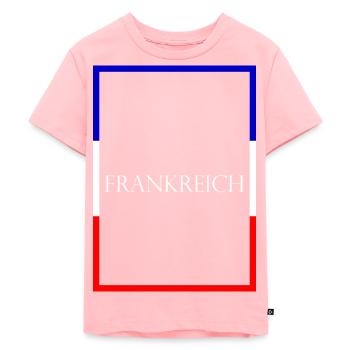 France France, Lettrage de déclaration avec drapeau - T-shirt Premium bio Enfant - rose - Devant - AI Model Kid Female (0cm)