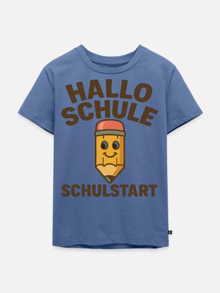 Grundschule Einschulung Schulstart Schule - Kinder Premium Bio T-Shirt - Taubenblau