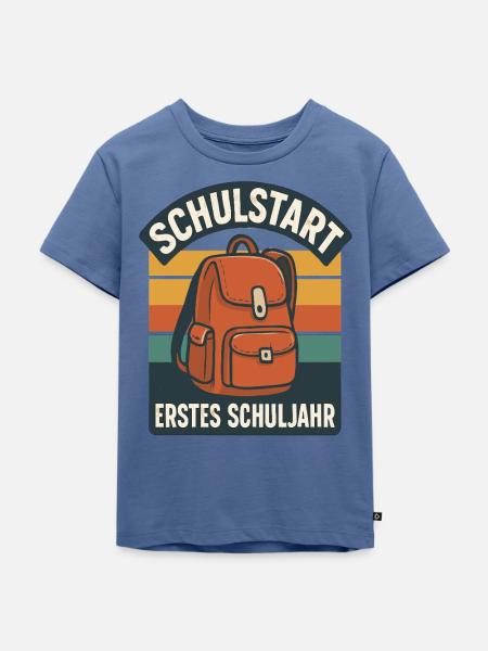 Grundschule Einschulung Schulstart Schule - Kinder Premium Bio T-Shirt - Taubenblau
