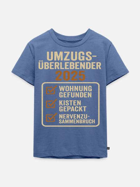Umzug 2025 Wohnung Umzüge - Kinder Premium Bio T-Shirt - Taubenblau