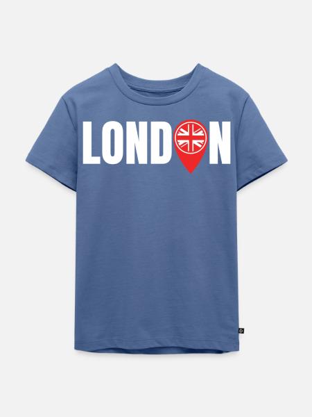 LONDON - Kinder Premium Bio T-Shirt - Taubenblau