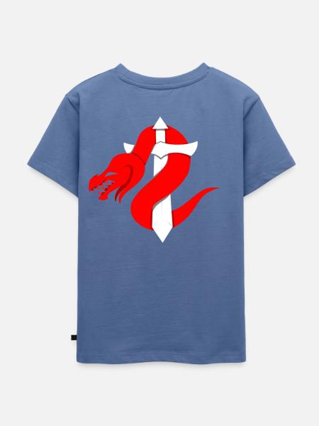 Roter Drache Schwert - Kinder Premium Bio T-Shirt - Taubenblau