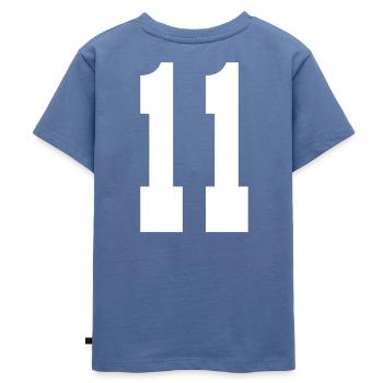 Fußballtrikot Nr. 11 (weiß) - Kinder Premium Bio T-Shirt - Taubenblau - Hinten - Mikhail (115cm)