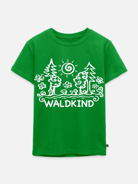 Waldkind, Natur, Wald, Baum, Sommer, Sonne, Blumen - Kinder Premium Bio T-Shirt - Grün