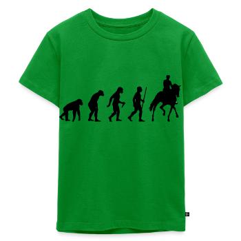 Evolution Dressurreiter - Kinder Premium Bio T-Shirt - Grün - Vorne - Hailey (125cm)