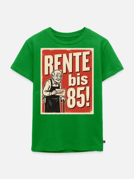 Rente bis 85 Retro-Poster Politik - Kinder Premium Bio T-Shirt - Grün