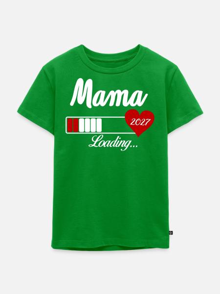 Mama Loading 2027 Herz - Kinder Premium Bio T-Shirt - Grün