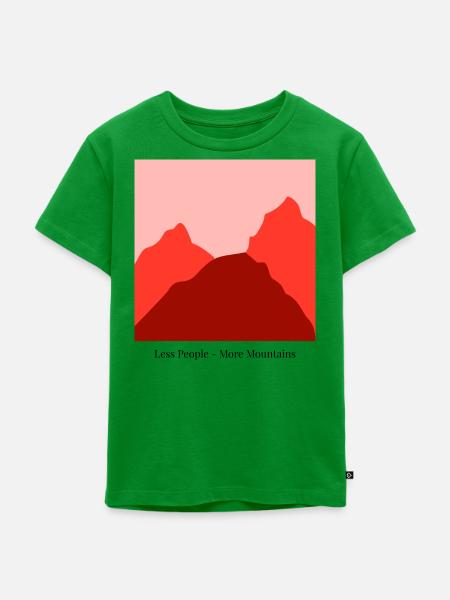 Rote Berglandschaft im Sonnenuntergang - Kinder Premium Bio T-Shirt - Grün