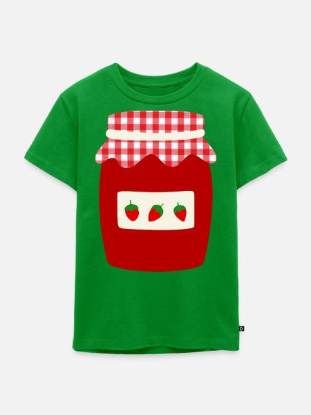 Erdbeermarmeladeglas Retro - Kinder Premium Bio T-Shirt - Grün