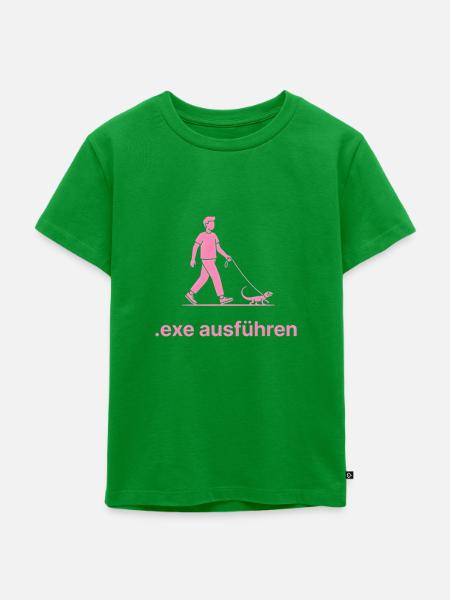 Exe Echse ausfuehren Admin Sysadmin Geschenk - Kinder Premium Bio T-Shirt - Grün