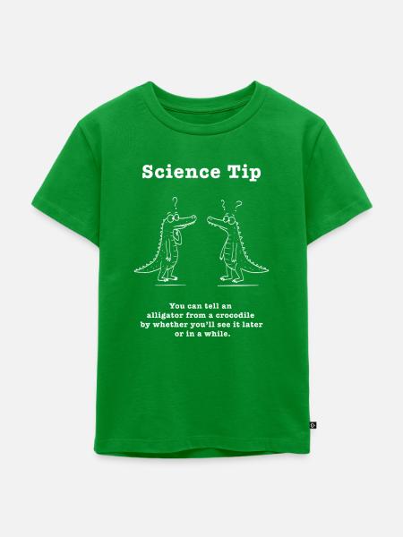 Science Tip Krokodil Vergleich - Kinder Premium Bio T-Shirt - Grün