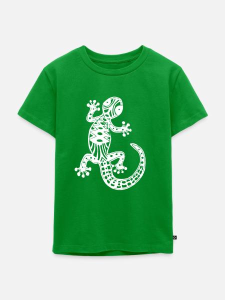 Salamander weiß - Kinder Premium Bio T-Shirt - Grün