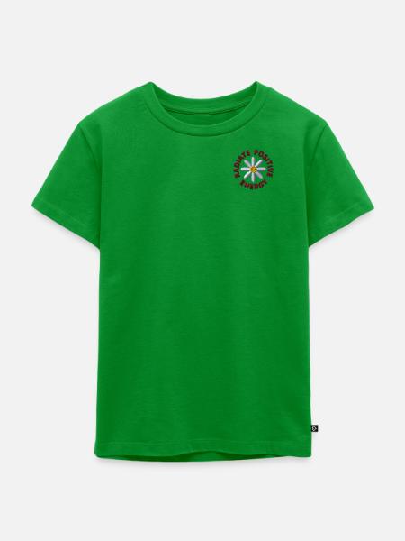 Statement Blume bestickt - Kinder Premium Bio T-Shirt - Grün