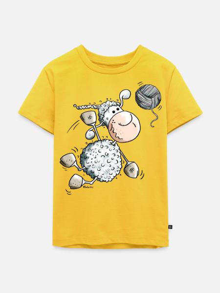 Sportliches Schaf - Kinder Premium Bio T-Shirt - Sonnengelb