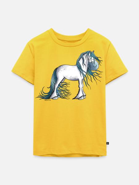 Fantasy Pferd - Kinder Premium Bio T-Shirt - Sonnengelb