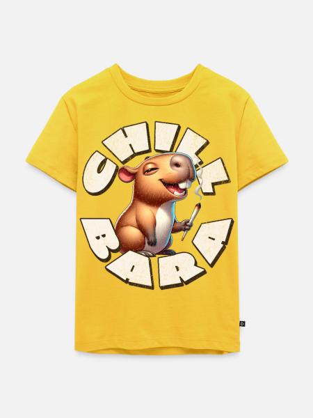 Capybara Chill Bara - Kinder Premium Bio T-Shirt - Sonnengelb