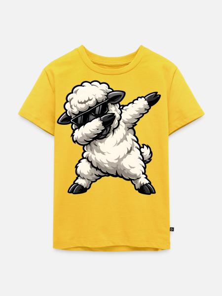 Dabbing Schaf - Kinder Premium Bio T-Shirt - Sonnengelb