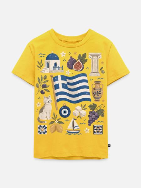 Griechenland | Inseln, Oliven & Antike - Kinder Premium Bio T-Shirt - Sonnengelb