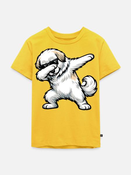 Dabbing Pyrenäenberghund - Kinder Premium Bio T-Shirt - Sonnengelb