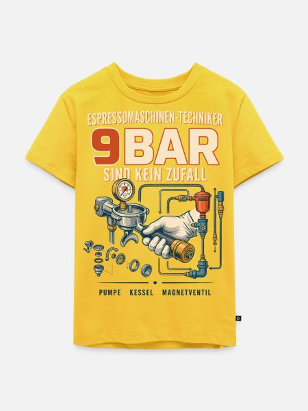 9BAR Espresso Technik Motiv - Kinder Premium Bio T-Shirt - Sonnengelb