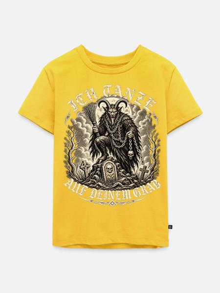 Teufelsbock mit Sense - Kinder Premium Bio T-Shirt - Sonnengelb