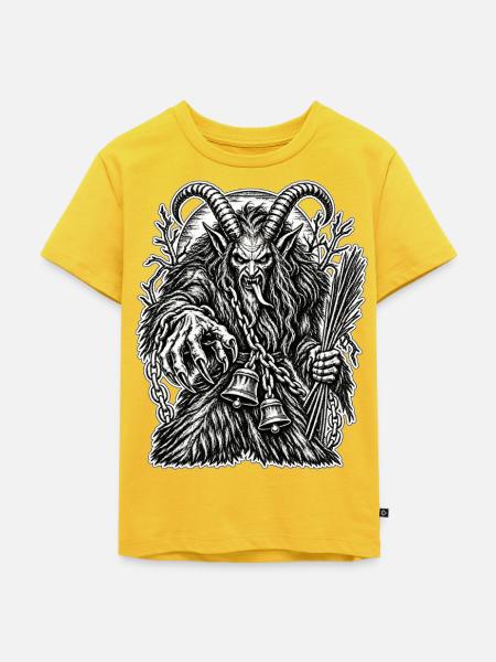 Krampus – Der düstere Dämon der Rauhnächte - Kinder Premium Bio T-Shirt - Sonnengelb