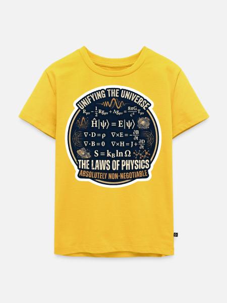 Physik Gesetze Sticker Universum - Kinder Premium Bio T-Shirt - Sonnengelb