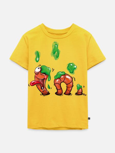 Wurm im Glück - Kinder Premium Bio T-Shirt - Sonnengelb