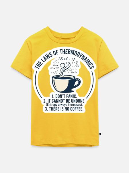Thermo Kaffee Gesetze - Kinder Premium Bio T-Shirt - Sonnengelb