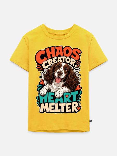 Englischer Springer-Spaniel - Kinder Premium Bio T-Shirt - Sonnengelb
