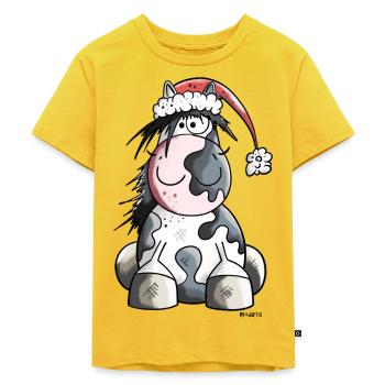 Christmas Horse - Kids Premium Organic T-Shirt - sun yellow - Front - Hailey (125cm)