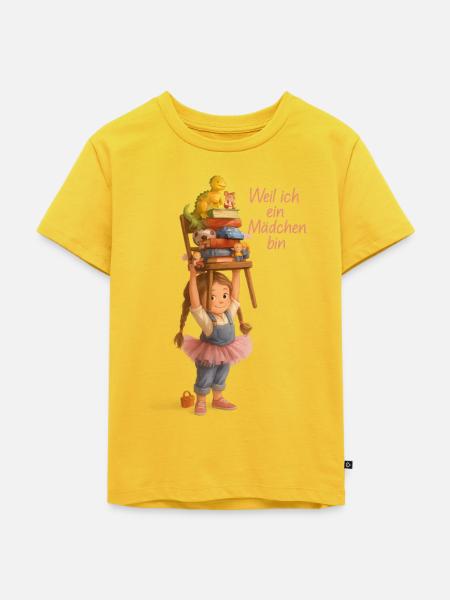 WEIL ICH EIN MÄDCHEN BIN - Kinder Premium Bio T-Shirt - Sonnengelb