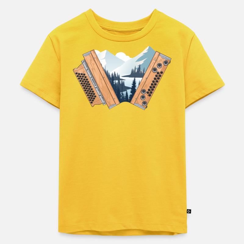 Harmonica Styrian Home Hiver | ZiachON ! - T-shirt Premium bio Enfant - jaune soleil
