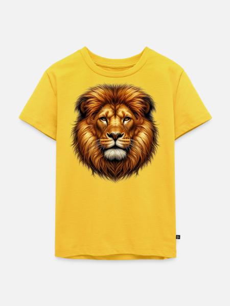 Löwe - Kinder Premium Bio T-Shirt - Sonnengelb