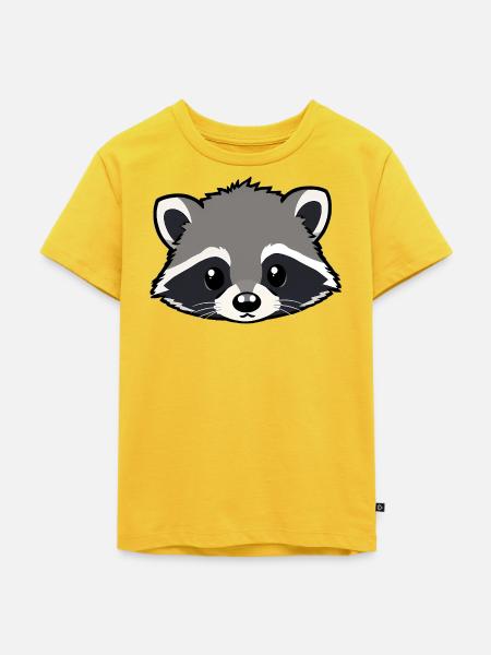 Waschbär - Kinder Premium Bio T-Shirt - Sonnengelb