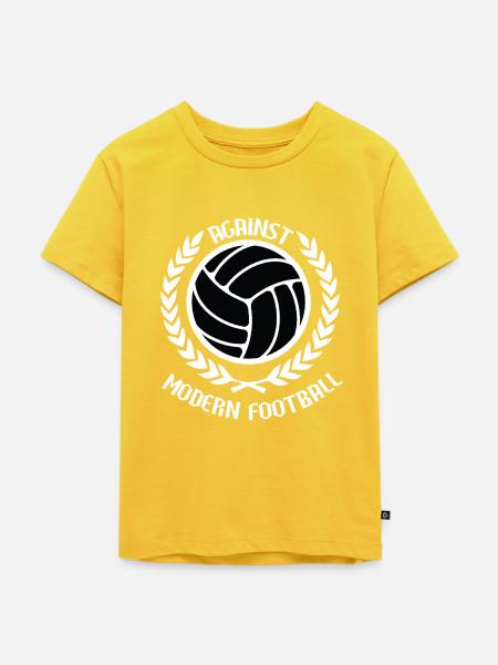 Gegen den modernen Fußball - Kinder Premium Bio T-Shirt - Sonnengelb