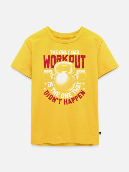 Motivierendes Kettlebell-Trainingsabzeichen - Kinder Premium Bio T-Shirt - Sonnengelb