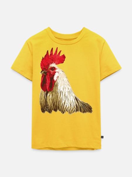 Hahn Hahnenfigur - Kinder Premium Bio T-Shirt - Sonnengelb