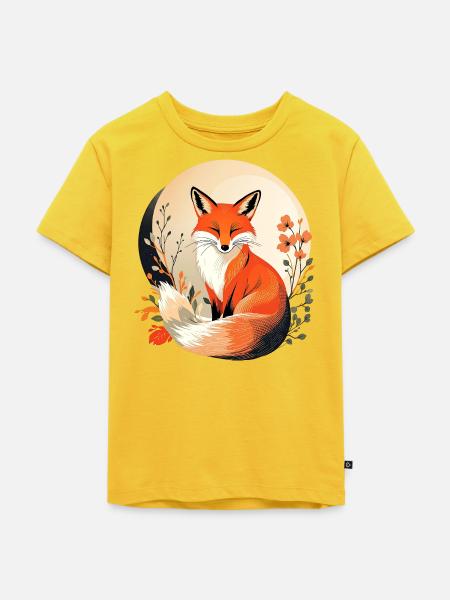 Boho Fuchs - Kinder Premium Bio T-Shirt - Sonnengelb
