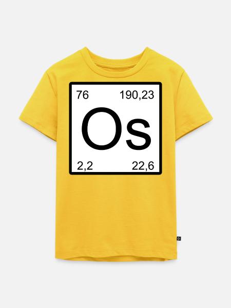 Osmium Symbol im Periodensystem Stil - Kinder Premium Bio T-Shirt - Sonnengelb