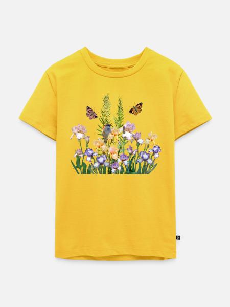 Im Garten der Schmetterlinge - Kinder Premium Bio T-Shirt - Sonnengelb