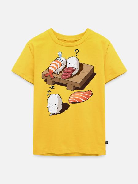 Von Sushi träumen - Kinder Premium Bio T-Shirt - Sonnengelb
