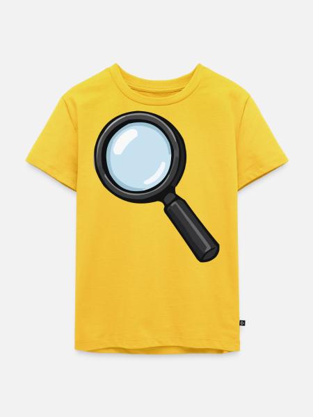 Vergrößerungsglas Illustration Lupe - Kinder Premium Bio T-Shirt - Sonnengelb
