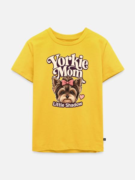 Yorkie Mama: Kleiner Schatten - Kinder Premium Bio T-Shirt - Sonnengelb